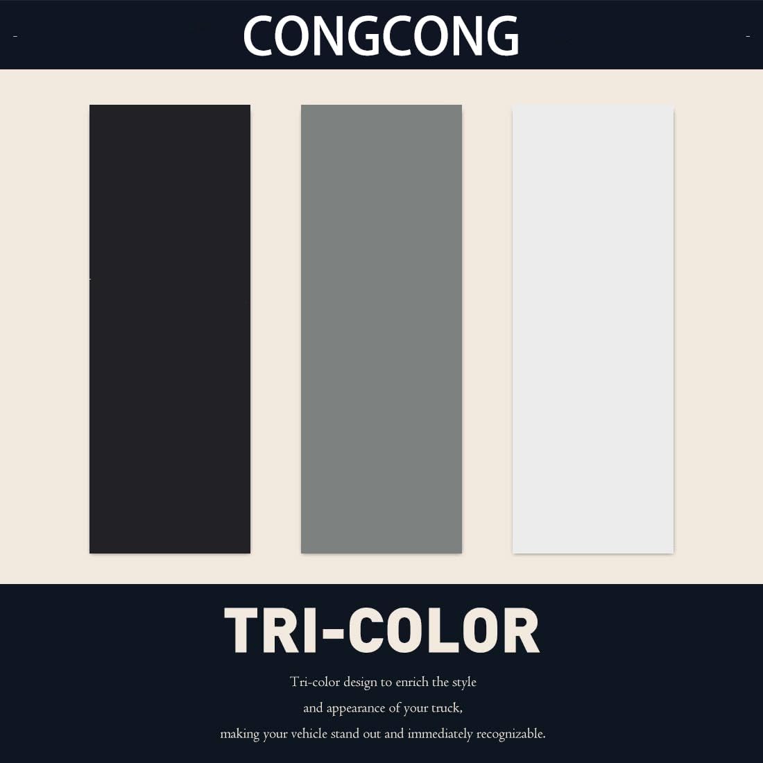 Truck Grille Accessories Tri-Color Grille Snow Mountain Shape Emblem Decoration Accessories Car Truck Label Compatible with Tacoma 4Runner Tundra Sequoia Rav4 Highlander(White,Gray,Black) image 3
