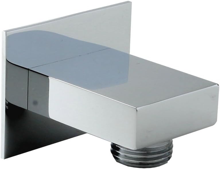 Square Design Wall Connection Fitting Square Shower Head Chrome-Plated Brass