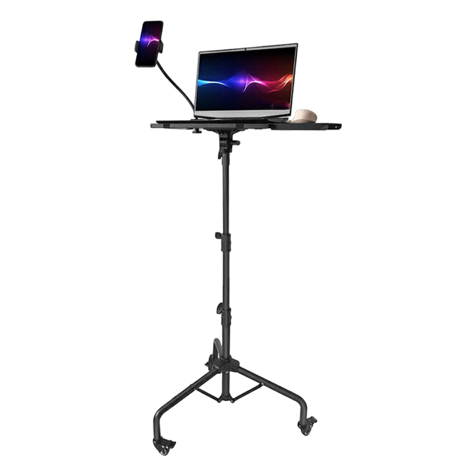 Soporte plegable de metal para proyector para laptop, base antideslizante, carga de 55 libras, soporte de escritorio ajustable para equipo de estudio, instrumento