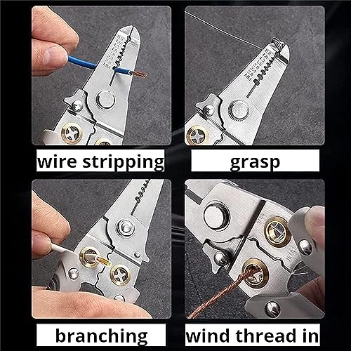 Image of Voroly All in 1 Multifunction Stainless Steel Wire Stripper /Wire Crimping Tool, Wire Cutter, Wire Crimper, Cable Stripper, Wiring Tools and Multi-Function Hand Tool (WIRE STRIPPER)