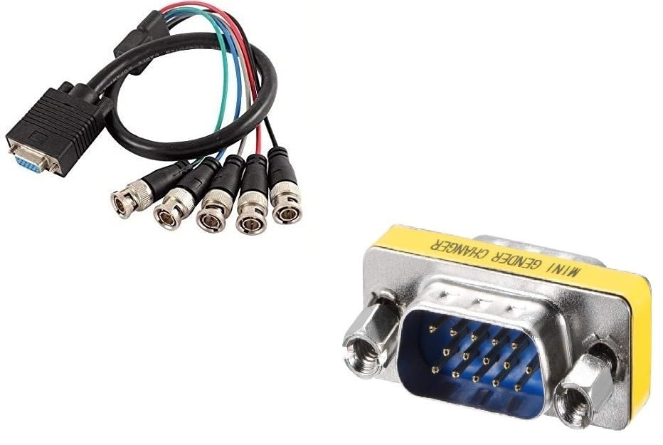 HkeCart - 1 Foot VGA (15-Pin Sub-D) Male to 5 BNC Male VGA Monitor Splitter Cable - Coax HD15 VGA to 5 BNC RGBHV Monitor Cable M/F(Black) (B07W819QVZ) Amazon Price History, Amazon Price Tracker