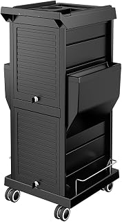 Multifunctional Storage Salon Trolley, Wheels Adjustable Trolley, for Salon Hairdressing Beauty Storage Hairdressing Tools, with Instrument Tray, Drawer, Rolling Wheel, Makeup Equipment Supplies Acces
