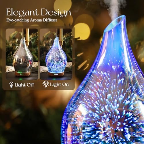 Porseme Essential Oil Diffuser 150ml Handmade Glass Diffuser 6H Runtime — view 6