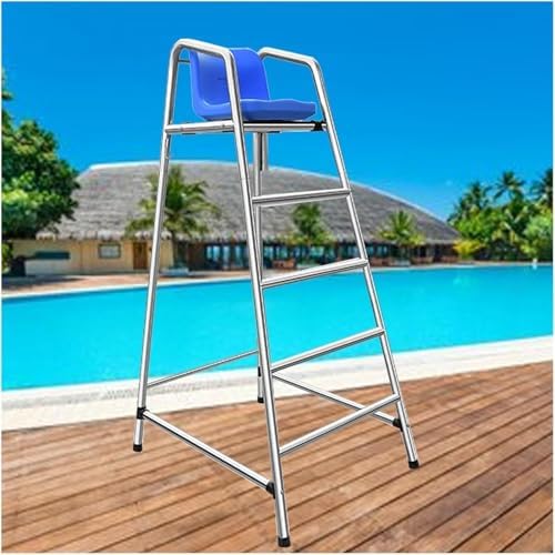 Heavy-Duty Ground Pool Ladder Lifeguard Chair with Comfortable Seat, Perfect for Lake, Beach, and Patio - Supports 300kg/660lbs (28.3"x32.3"x47.2")