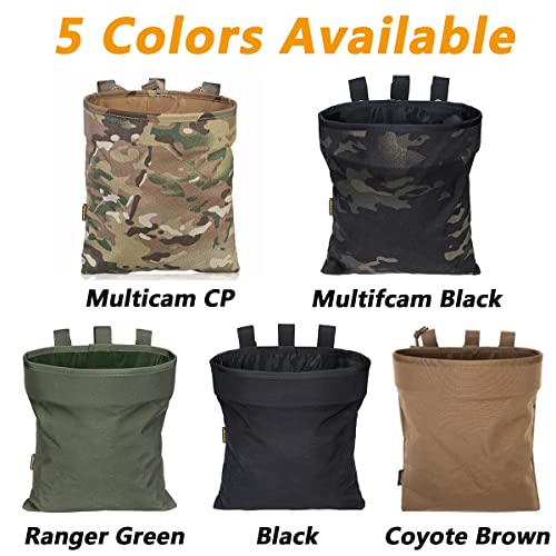 Tactical Bag For Foraging Airsoft Lightweight Molle Roll Up Dump Pouch 500D Nylon Collection Pouch Mag Pouch Accessory Bag For Paintball Softair Hiking (Ranger Green) #TOP5