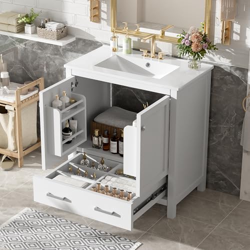 Mirightone 30 in Bathroom Vanity with Sink, Bathroom Vanities 30 Inch with Sink, 30 Vanity with Top for Bathroom, 30