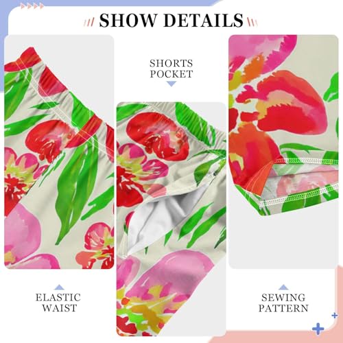 J JOYSAY Watercolor Blossom Petal Beige Pajamas Pants Soft Long Pajama Bottoms Lounge Sleep Pants Size S-XL4