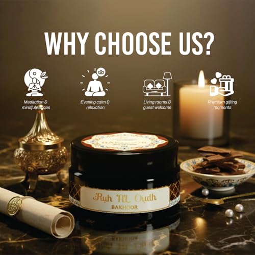 Image of Devdarshan Ruh Al Oudh Bakhoor (50g) Pack of 1 | Premium Long-Lasting Oriental Aroma | Natural Resin for Home Fragrance, Meditation & Relaxation | Luxurious Scented Bakhoor