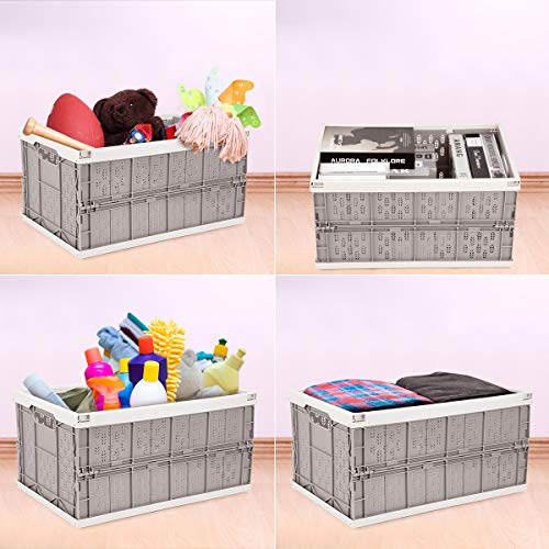 Livememory 2 Pack Collapsible Crates - Foldable Crates, 31 Liters Plastic Milk Crate Storage Bin For Home, Laundry, Clothes(17.7X 12 X 9 Inches) #TOP2
