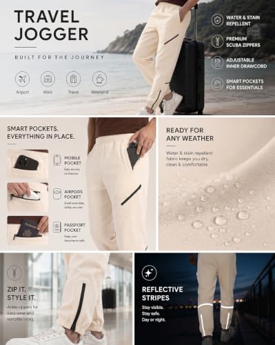 Image of NOBERO Men's Oversized Travel Joggers | Loose Fit | Baggy Relaxed Fit Joggers for Travel
