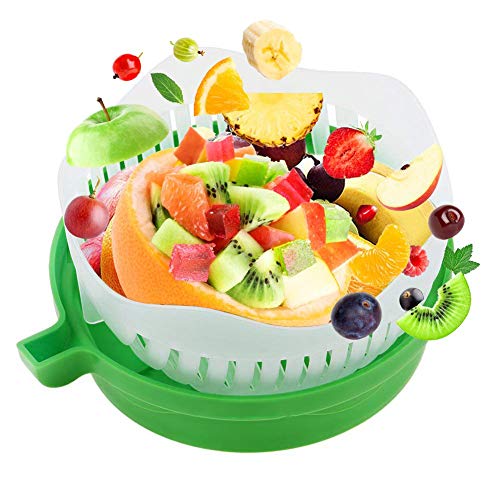 Balala Cortador de ensalada de plástico ABS apto para cortar verduras, frutas, carne en 60 segundos, uso como colador
