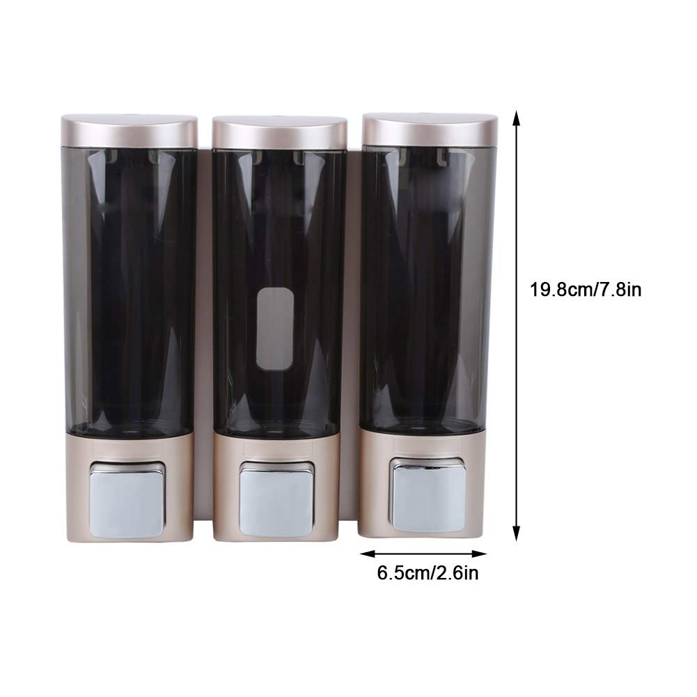 Dispensador de jabón Manual de 3X 200 ml, Caja de champú de Tres cámaras montada en la Pared, contenedor de Gel de Ducha