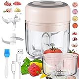 【Efficiente e ad alte prestazioni】 - Questo piccolo tritatutto da cucina è dotato di un motore da 30 W e 2 lame rinforzate in acciaio inossidabile 304 per uso alimentare per fornire grandi prestazioni. È progettato per tagliare il cibo in 10 secondi, risparmiando più tempo ed energia. Niente più disordine o lacrime dal taglio della cipolla.