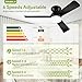 ZOUQILAI Ceiling Fans with Lights - 42 Inch Low Profile Ceiling Fan with Light and Remote, Reversible DC Motors, 3CCT Dimmable Timer Noiseless, Black Flush Mount Ceiling Fan for Bedroom/Living Room