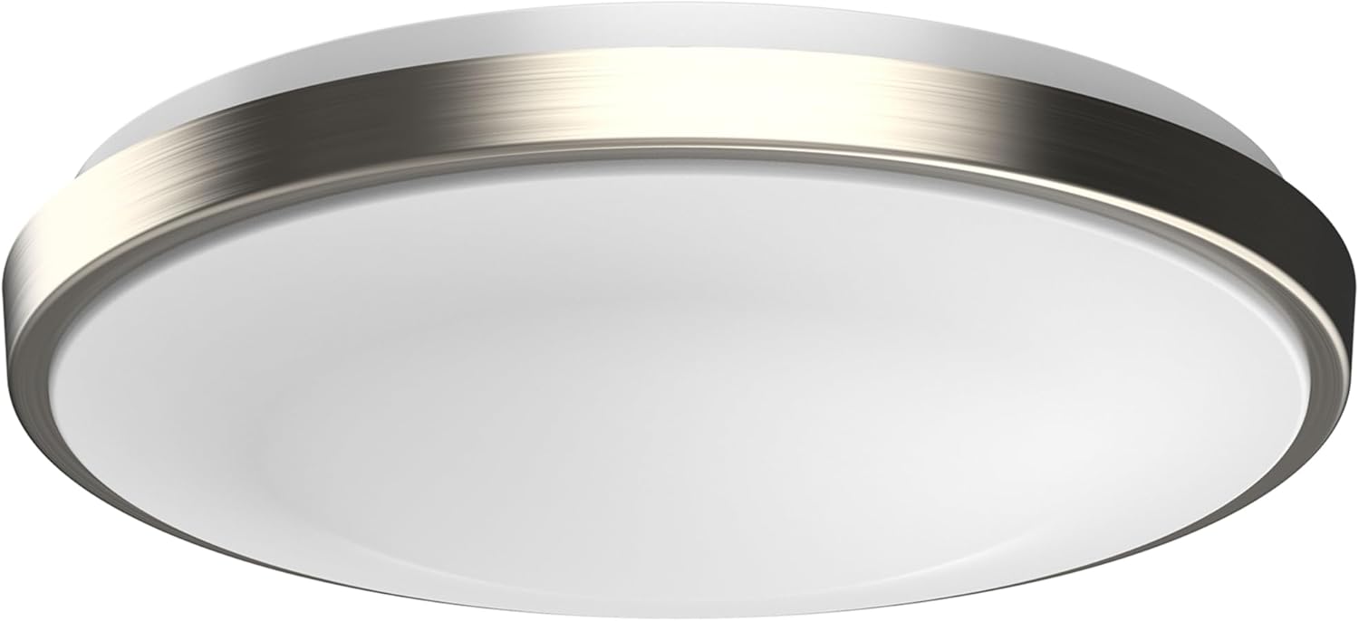 11" LED Flush Mount Ceiling Light Brushed Nickel Dimmable Adjustable Color Temperature Cozy Warm to Cool White Daylight 2700K 3000K 3500K 4000K 5000K Selectable 5CCT (11 inches)