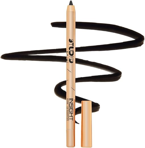 INSIGHT Studio Kajal - Black 1.5 g | Waterproof &amp; SmudgeProof | Long-Lasting | Jet Black Eye Pencil for Precision Lines &amp; ...