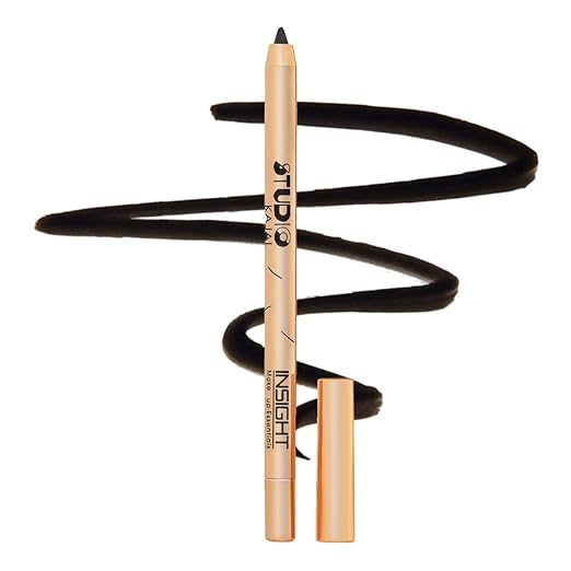 INSIGHT Studio Kajal - Black 1.5 g Waterproof & SmudgeProof Long-Lasting Jet Black Eye Pencil for Precision Lines & Smoky Eye Makeup