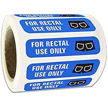 500 for Rectal Use Only Stickers Waterproof - 1.5" x 3/8" Blue Permanent Adhesive Rectal Use Only Stickers Labels