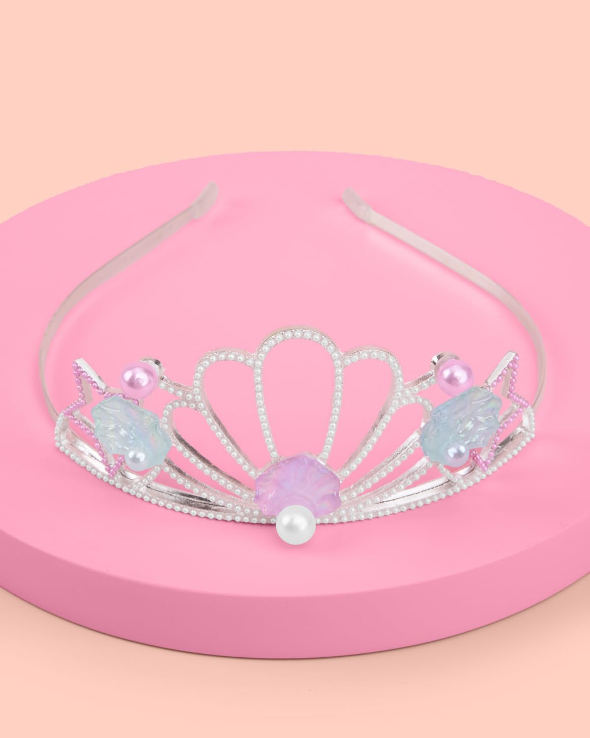 xo, Fetti Mermaid Tiara - Pastel Pearls + Lightweight Metal | Mermaid Birthday Party Supplies, Under The Sea Decorations, Sea Creatures Favors, Ocean Animal, Baby Shower, Princess Accessory