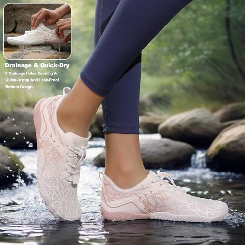 Image of Hike Barefoot Shoes Womens Men,Unisex Barefoot Water Shoes Breathable, Anti-Slip Hiking Footwear for Athletic Wide Toe Shoe Footwear for Hiking, Walking, Running, Yoga, and Water Sports