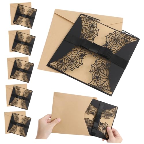 Cartes d'invitation toile d'araignée Halloween Cabilock pour fête lot de 50 pièces