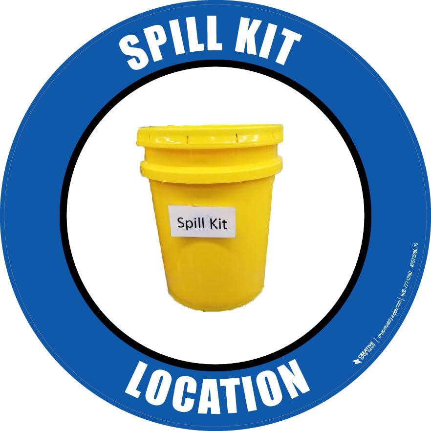 Creative Safety Supply Spill Kit Location - Floor Sign 24