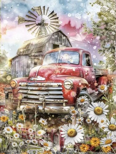 Diamond Painting tournesol grand format 90x120cm avec kit complet strass ronds