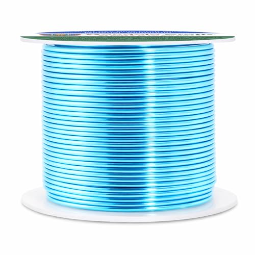 Image of Mandala Crafts 16 Gauge Anodized Aluminum Craft Wire for Jewelry Making - 100 FT Colored Flexible Vivid Sky Blue Wire - Bendable for Bonsai Armature Crafting Sculpting