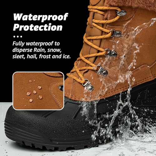 Kelway Men's Winter Boots Snow Boots Waterproof Insulated Winter Shoes for Outdoor Use4
