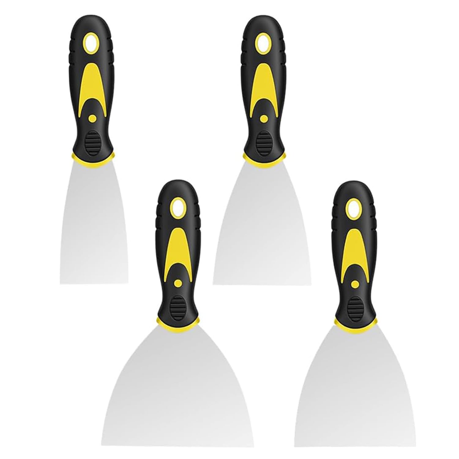 4 Pcs Paint Scraper Set 2'' 3'' 4'' 5'' Stainless Steel with Soft Handle