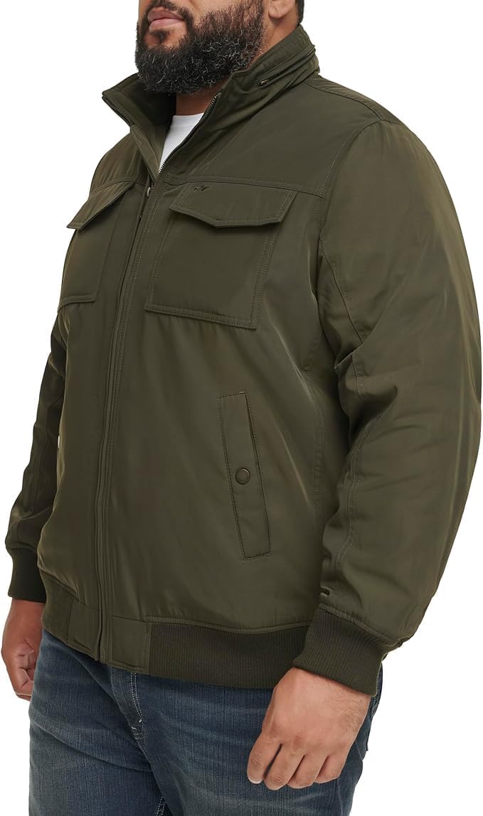 DOCKERS Men's Quilted Lined Flight Bomber Jacket - Image 8