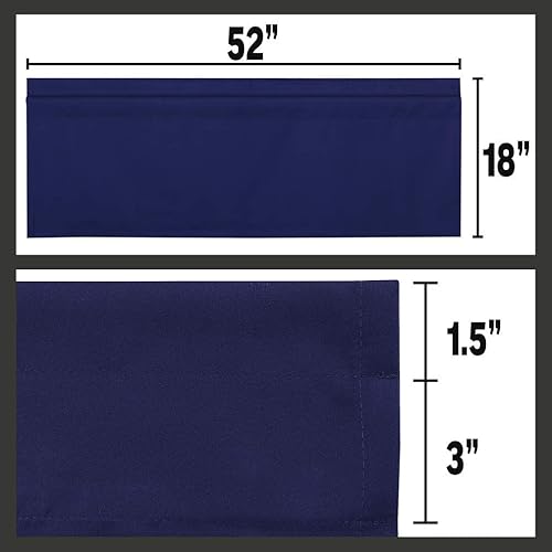 Miniatura 8 de Valea Home Juego de cortinas opacas de cocina, cenefa y niveles de 24 pulgadas de largo, color azul marino