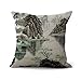 coussin style chinois Peinture d'encre Série Paysage Brosse Dessin Art Taie d'oreiller Décor coussin en coton 45 x 45 cm) My-f1003–01