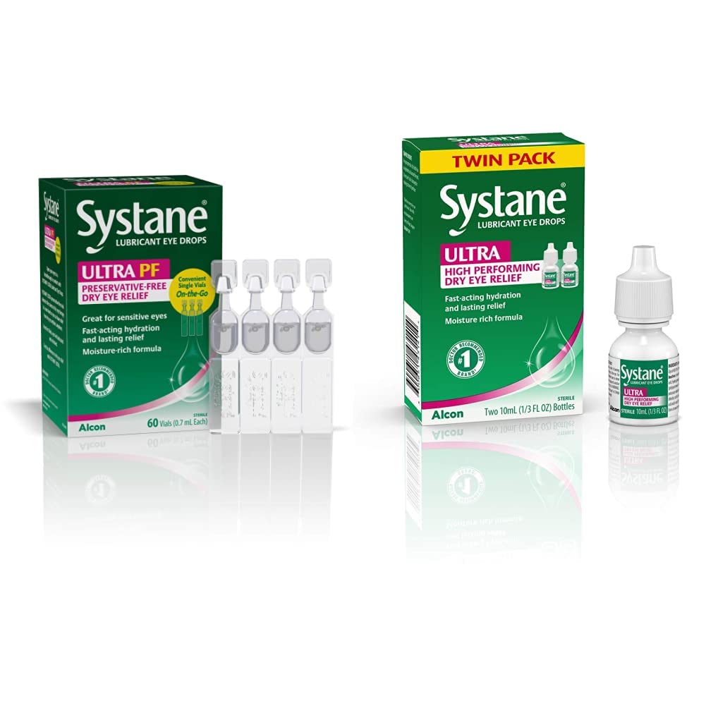 Systane Ultra Lubricant Eye Drops Bundle 60 Count Twin Pack
