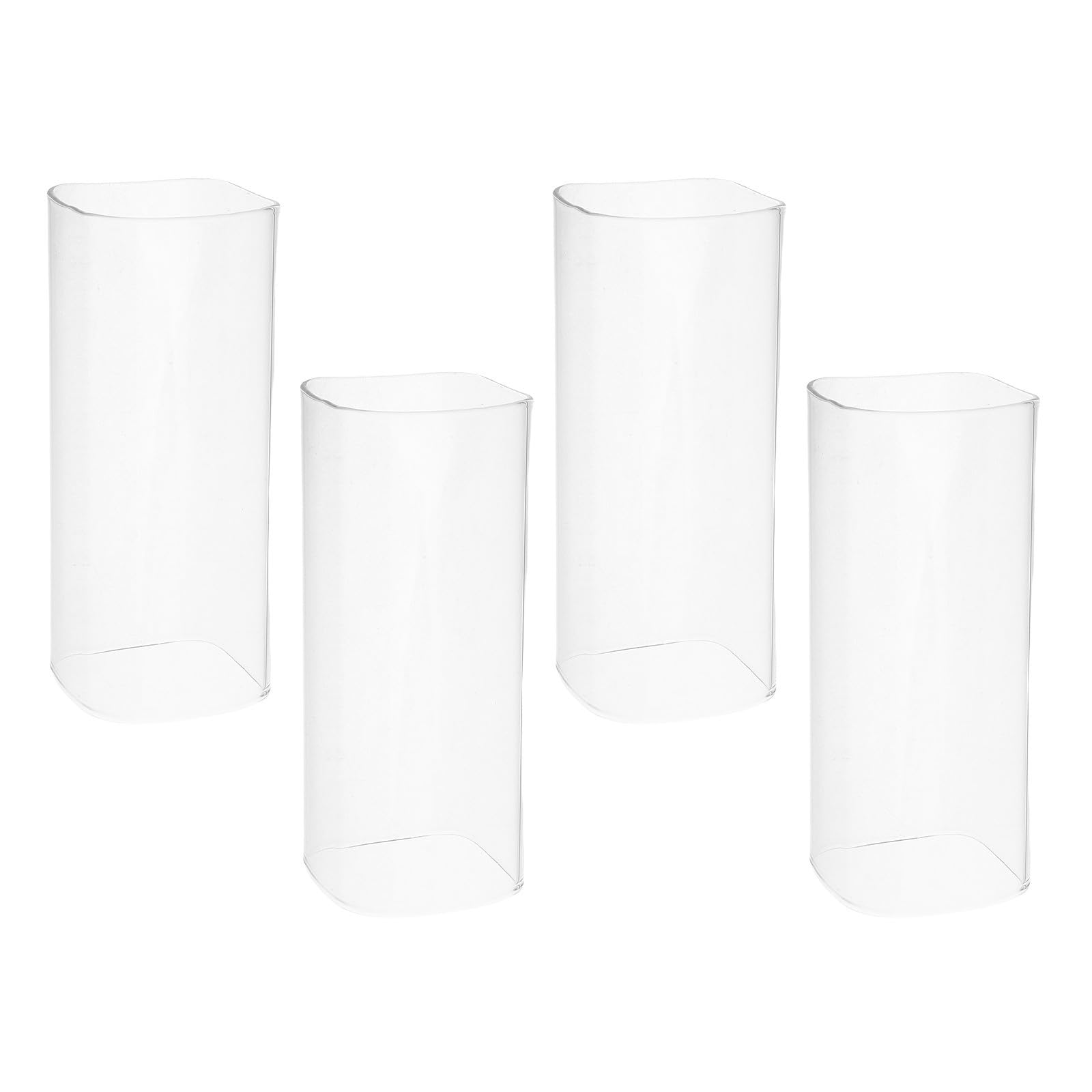 Abat-jour en verre transparent coupe-vent et cylindrique pour bougie