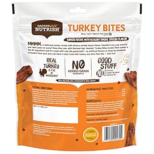 Rachael Ray Nutrish Turkey Bites Actual Meat Grain Free Canine Treats, Turkey Recipe with Hickory Smoked Bacon Taste, 12 Ounces (Packaging Could Differ)