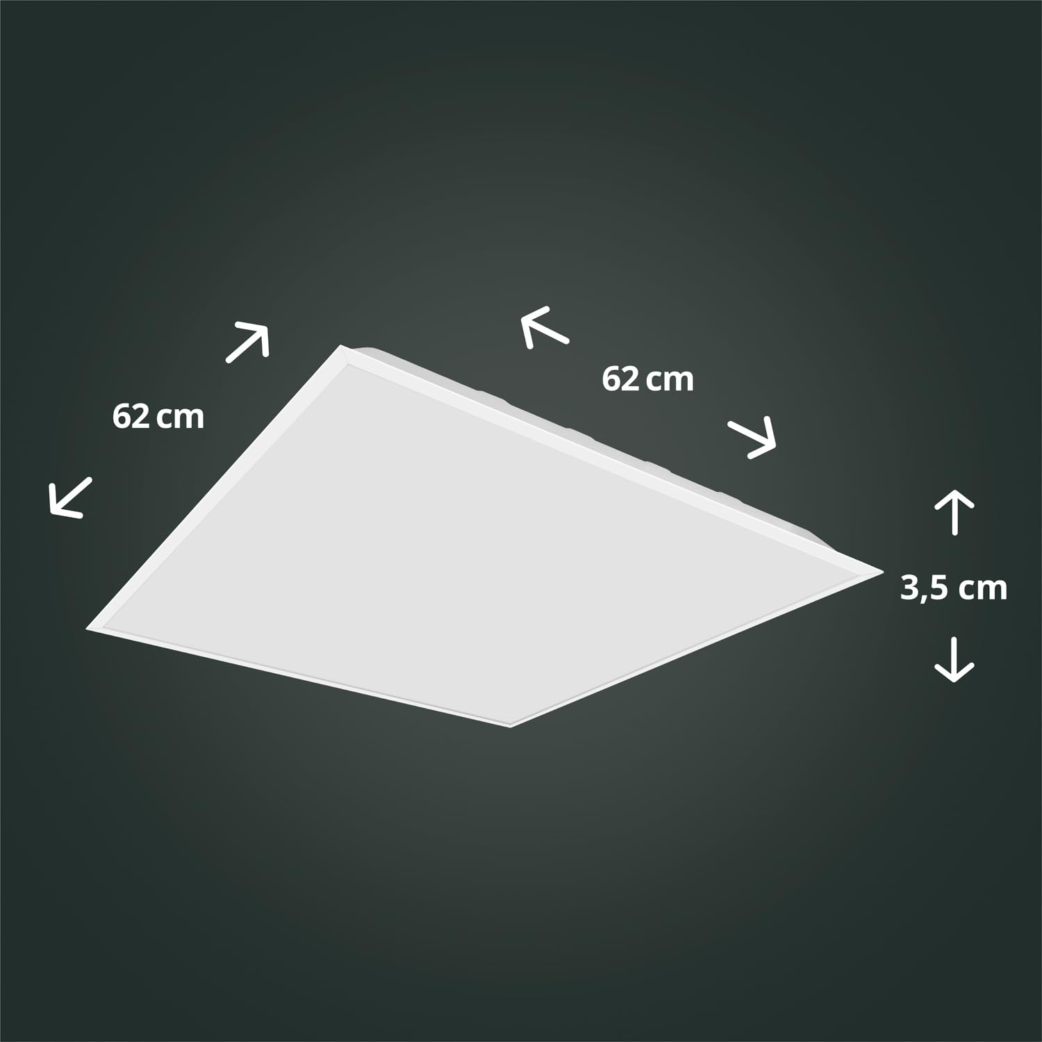18x LED Panel rahmenlos 62x62cm 40W 3000K warmweiß 4000lm 100 Lumen/Watt flimmerfrei UGR<22 Einbau Rasterleuchte Einlegeleuchte Deckenleuchte Odenwalddecke OWA 620x620x32mm