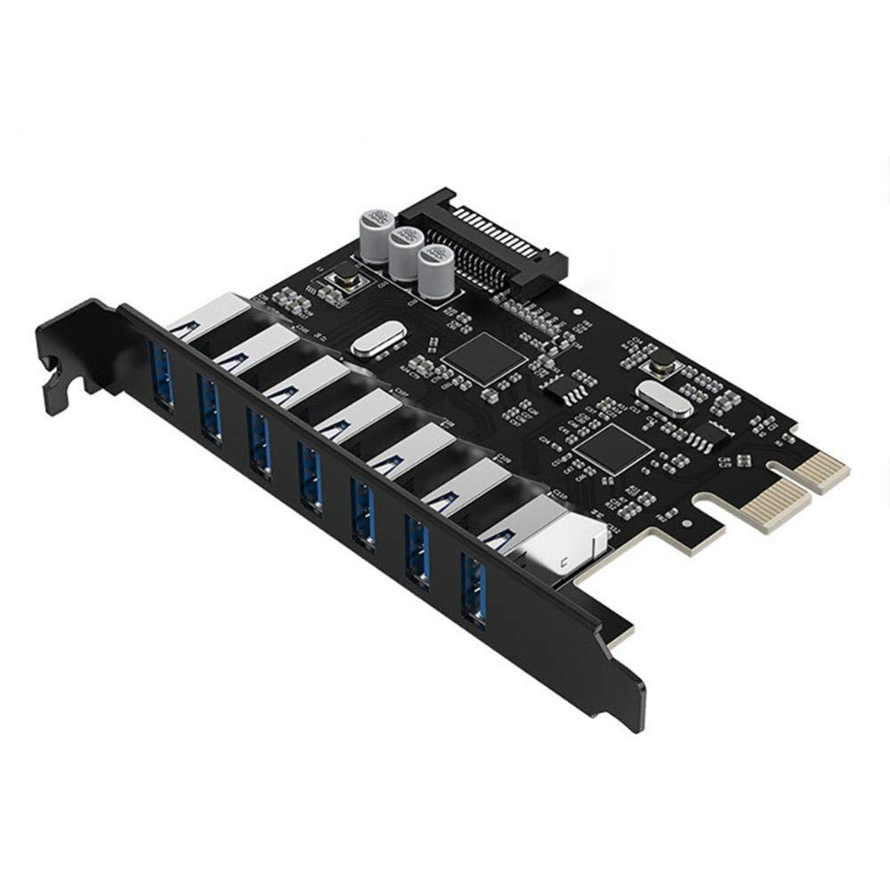 Multiplicador PCI-E USB 3.0 de 7 puertos de alta velocidad con alimentación estable SATA 7