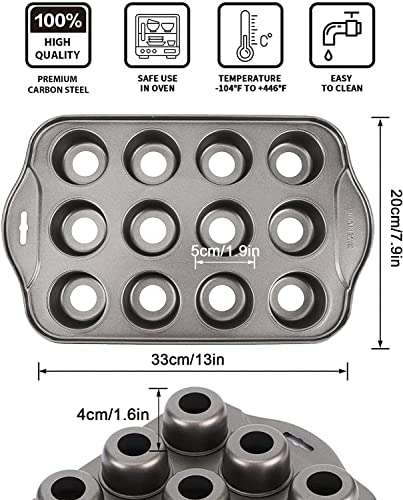 Plazotta 2 Pack 12 Cavity Mini Cheesecake Pan, Mini Muffin Baking Pan, Mini Cupcake Pan With Removable Bottom, Round #TOP1