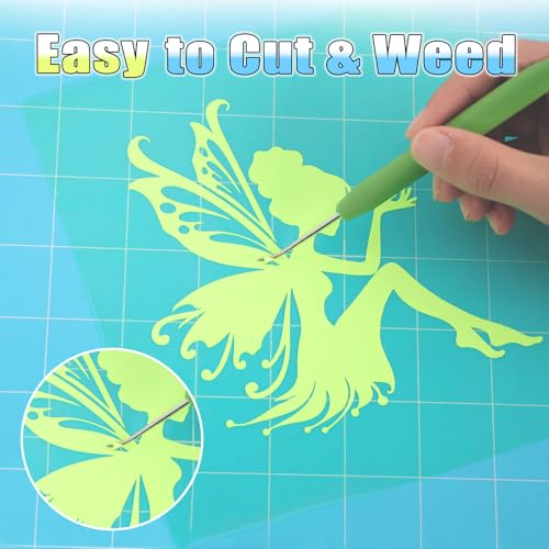 Image of HTVVETUR Glow in The Dark HTV Heat Transfer Vinyl Roll 12 Inch by 10 Feet Iron on DIY for T-Shirt PU Stretch Elastic HTV Vinyl (Dark in Glow Yellow, 10FT)