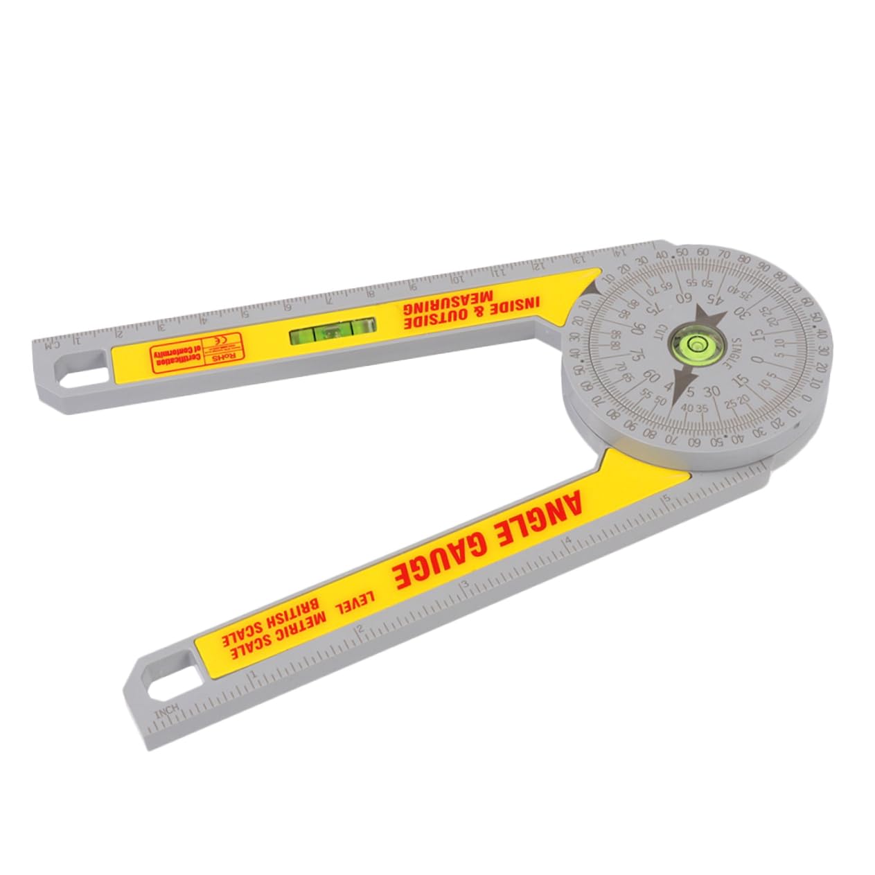 KALLORY Adjustable Ruler Woodworking Protractor Angle Gauge Angle Ruler Plastic Stainless Steel for Diy Projects