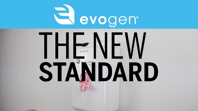 Image of Evogen No-Touch Combination Receptacle White EVNT-CWR for Menstrual Product Disposal, Hands-Free, Sanitary, Built-in Bag Dispenser, Odor Control, Battery Operated