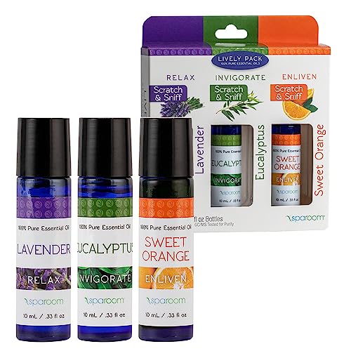SpaRoom Aromatherapy 100% Pure Essential Oils for Diffusers and Air Freshners Lively Collection Set of 3