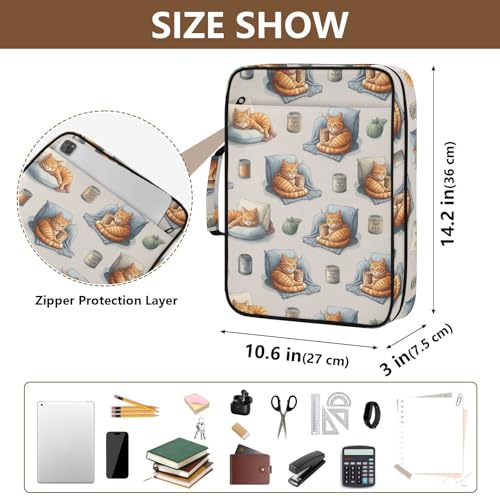 Classeur extensible 3 anneaux chaton orange à compartiments