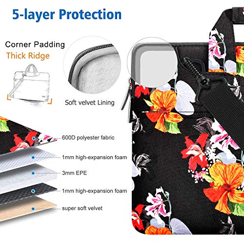 Image of Hseok Laptop Shoulder Bag 13 13.3 14 Inch Case Compatible with MacBook Pro /Neo 14 inch M5 /M4 /M3 /M2 /M1,Mac Air /pro /Neo 13 inch and Most 13 13.3 14 Notebooks,Spill-Resistant Briefcase,Morning Glory