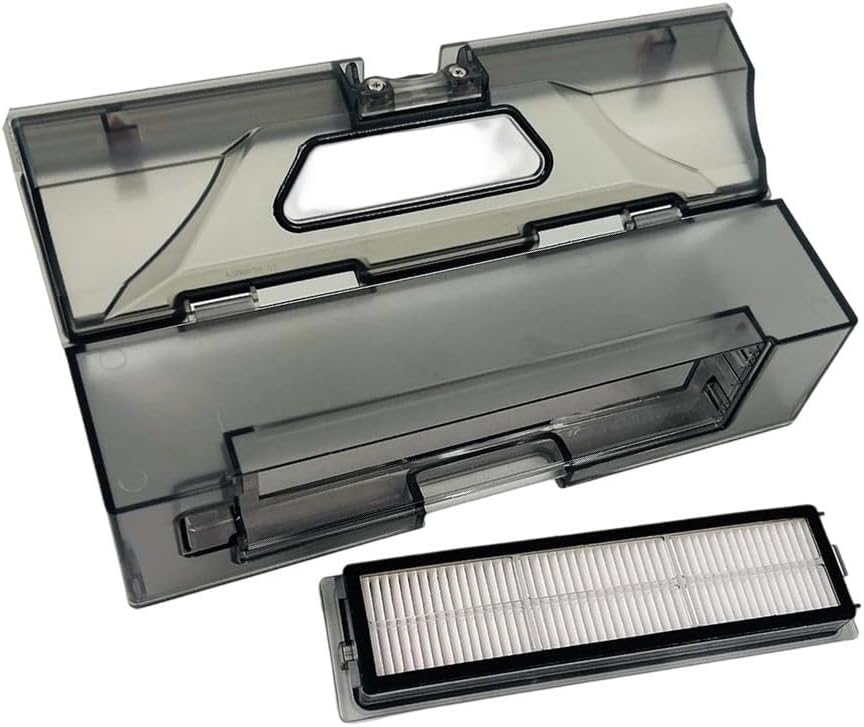 Dustbin with For HEPA Filter for Robotic Vacuum, ABS Plastic Dust Container Compatible with D9/D9 Pro/Pro, For Mova L600/L300, For Trouver RLS3/Finder/600/300 Replacement Parts
