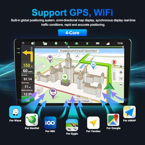 Image of Android Car Stereo for Toyota Hilux 2015-2025 Right Hand Drive Only,10 inch IPS Touchscreen with Upgrade Wireless CarPlay & Android Auto,WiFi /GPS,Support SWC and Subwoofer,4-Core 2G+32G