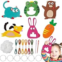 Sewing Kit for Kids, Kids Sewing Kit, 6 Pcs DIY Felt Animals Crafting for Kid, Play n Learn Sewing Kits for Beginner Children Boys and Girls, for 14+ Years Old