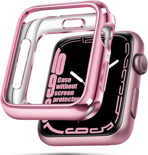 top4cus 44mm カバー 環境に優しい ソフト 柔軟 TPU 傷防止 軽量 保護 44mm iWatchケース Apple Watch Series 8/7 Series 6/SE/5/4 Series 3/2/1に対応 - ローズゴールド