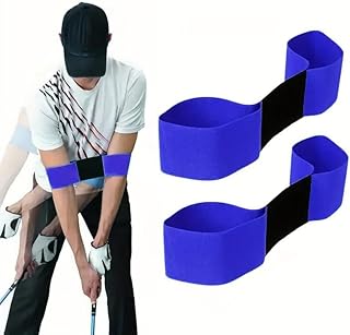 2 Pack Golf Swing Arm Band Golf Swing Training Aid Elastic Swing Correcting Trainer Band for Golfers Beginners Arm